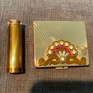 Vintage Richard Hudnut mirror and lipstick set.